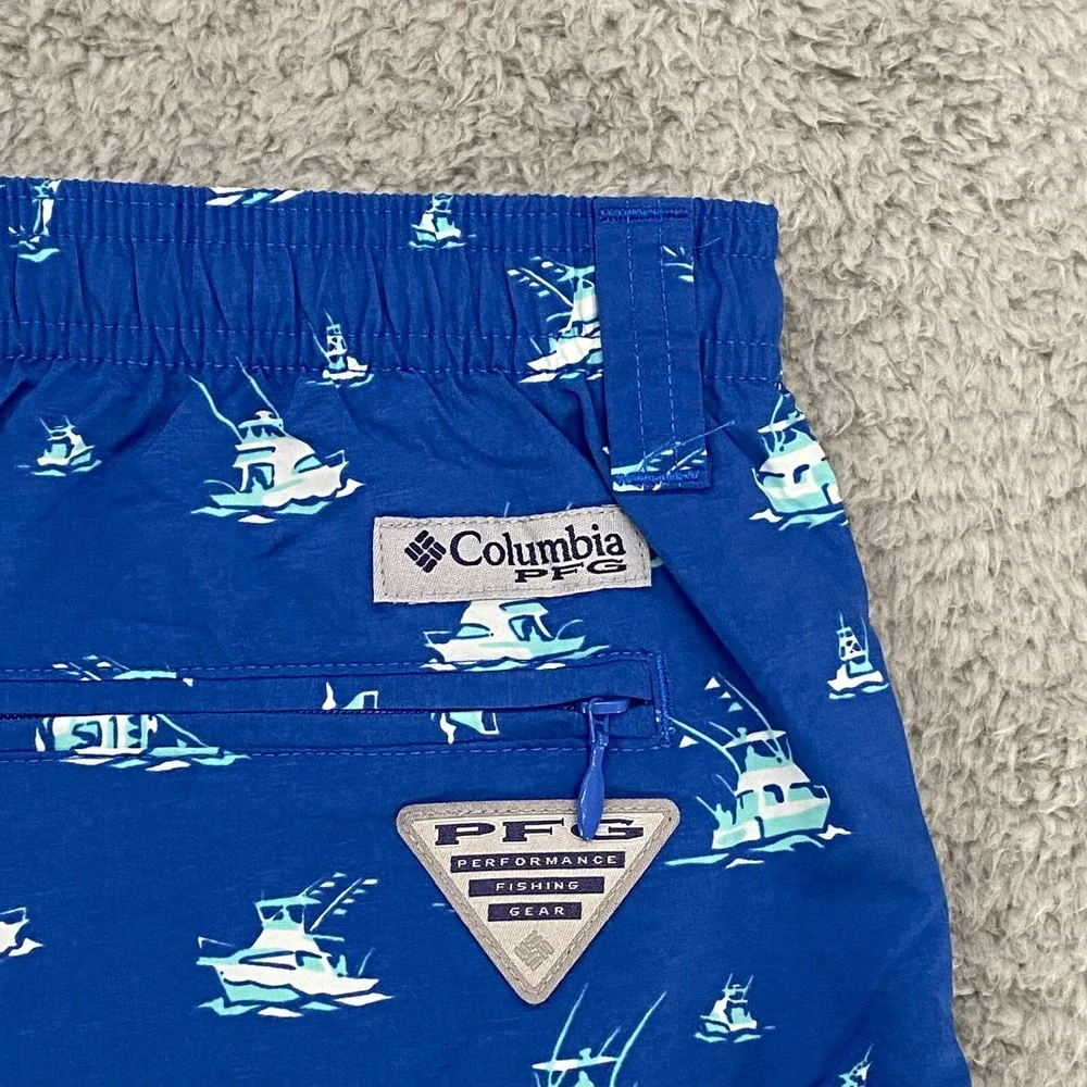 Columbia PFG Swim Trunks Mens Large Fish‎ Mesh Lined Beach Fishing Boat